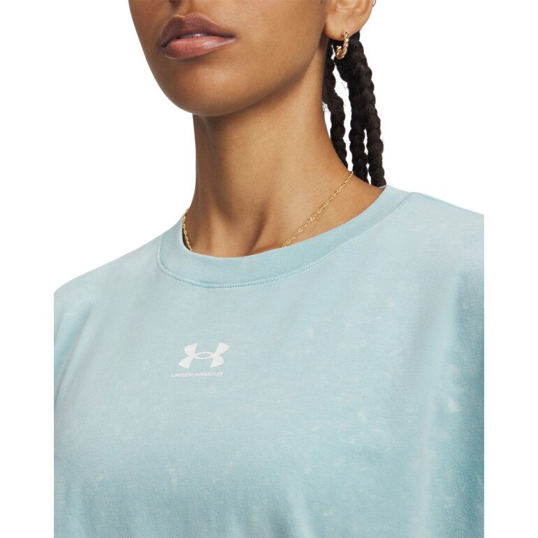Damski t-shirt Under Armour UA Rival Boxy Tee Wash - niebieski