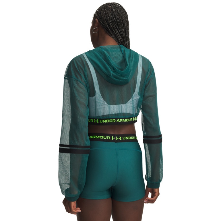 Damska bluza treningowa Under Armour HeatGear Mesh FZ - zielona