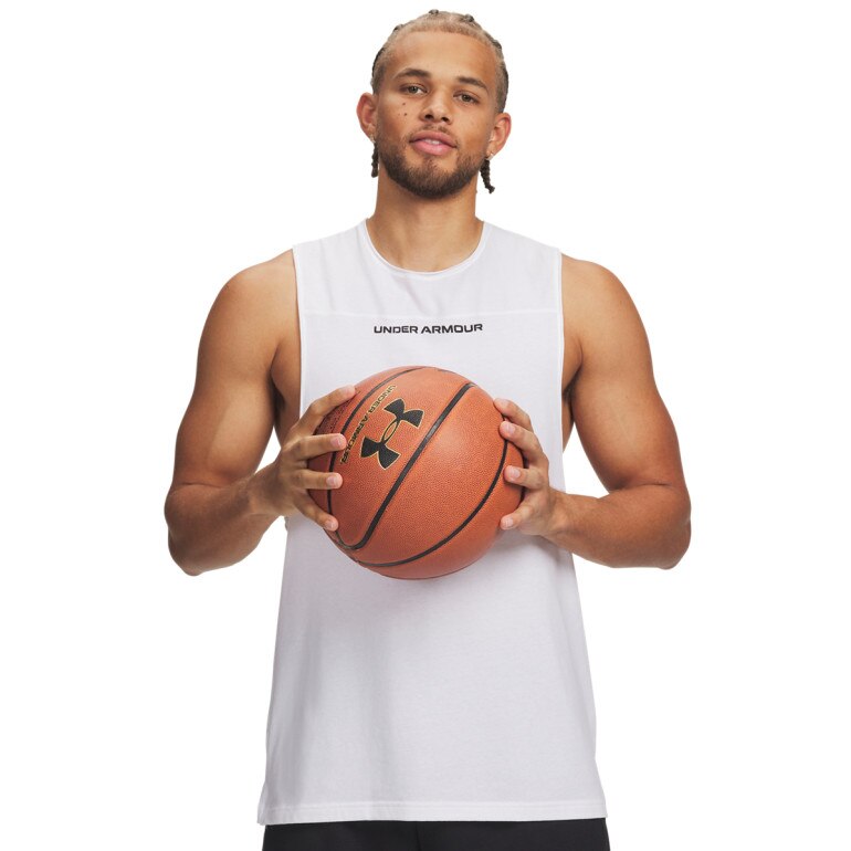 Męski top treningowy Under Armour UA Hoops Training Tank - biała