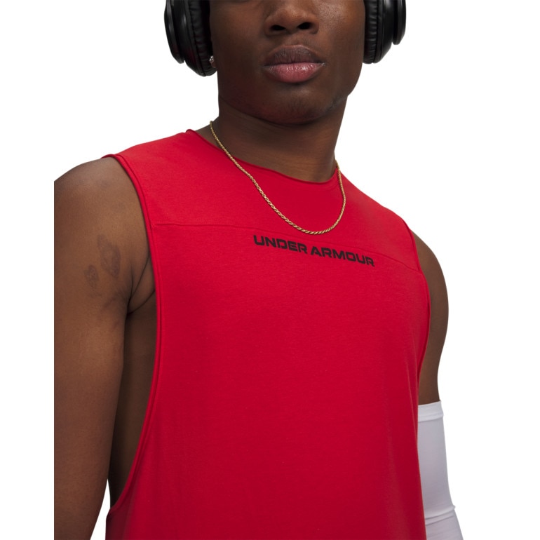 Męski top treningowy Under Armour UA Hoops Training Tank - czerwona