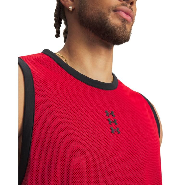 Męski top do koszykówki Under Armour UA Hoops 695 Tank - czerwony