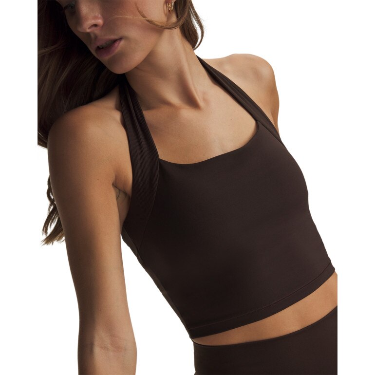 Damski top treningowy Under Armour Meridian Halter Tank - brązowy