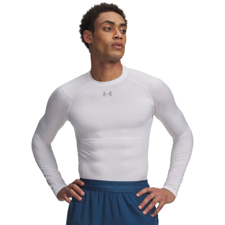 Męski longsleeve trenignowy Under Armour UA HeatGear Elite Comp LS - biały