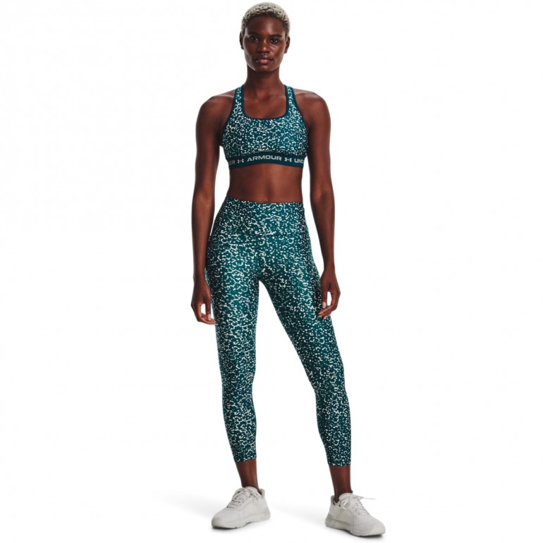 Biustonosz sportowy Under Armour Crossback Mid Print - zielony