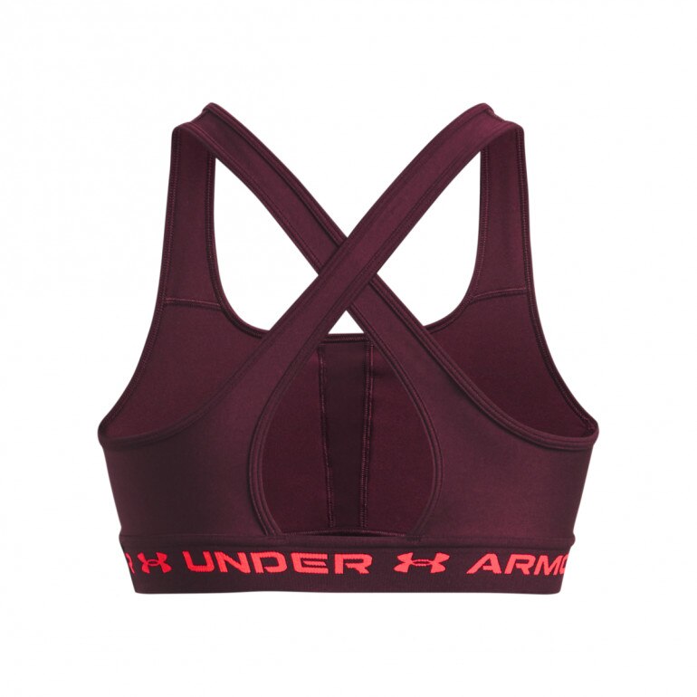 Biustonosz treningowy  Under Armour UA Crossback Mid Bra - bordowy