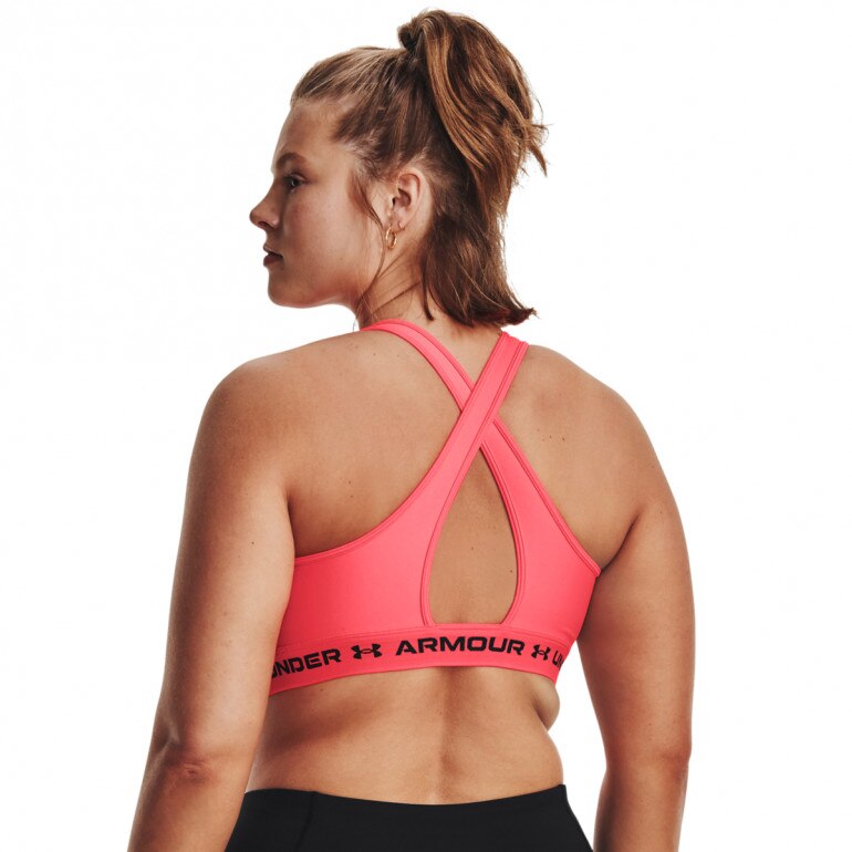 Biustonosz treningowy  Under Armour UA Crossback Mid Bra - łososiowy