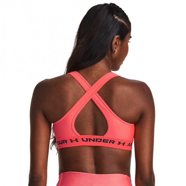Biustonosz treningowy  Under Armour UA Crossback Mid Bra - łososiowy