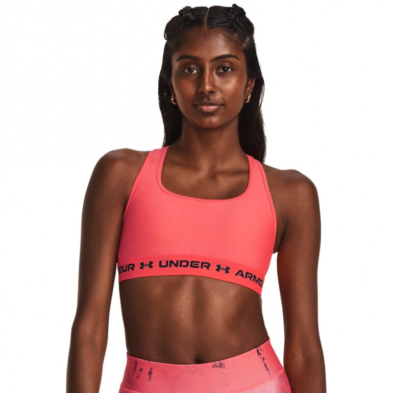 Biustonosz treningowy  Under Armour UA Crossback Mid Bra - łososiowy