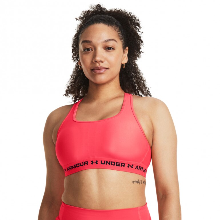 Biustonosz treningowy  Under Armour UA Crossback Mid Bra - łososiowy