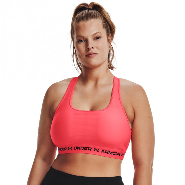 Biustonosz treningowy  Under Armour UA Crossback Mid Bra - łososiowy