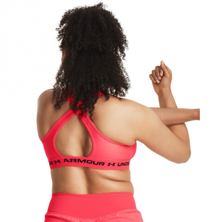Biustonosz treningowy  Under Armour UA Crossback Mid Bra - łososiowy