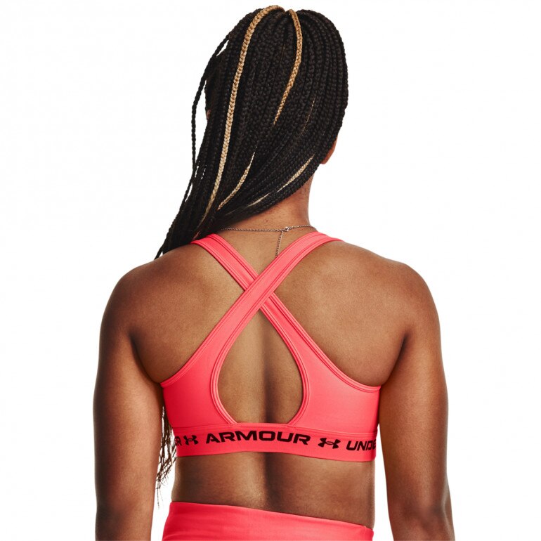 Biustonosz treningowy  Under Armour UA Crossback Mid Bra - łososiowy