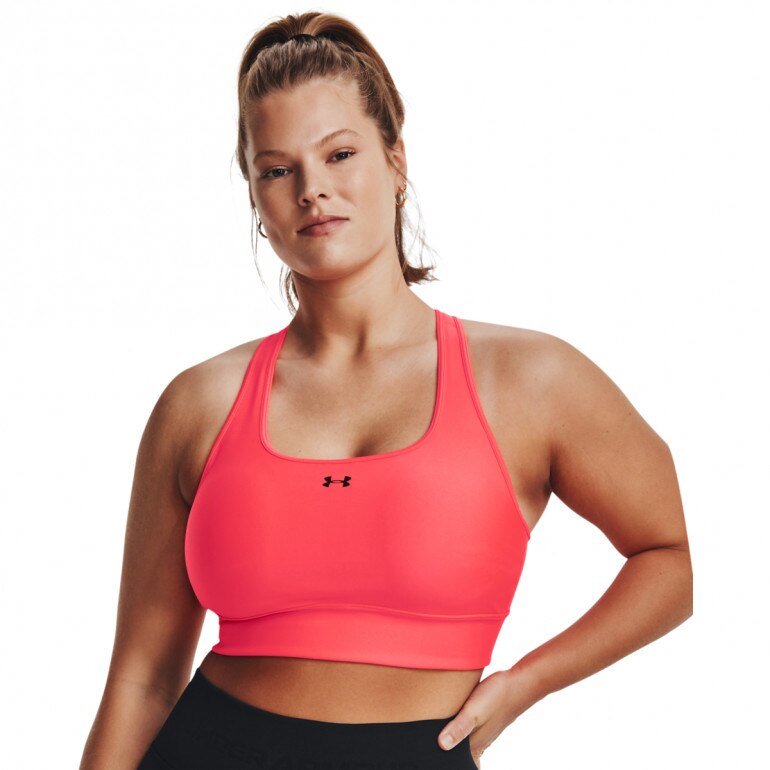 Biustonosz treningowy Under Armour Crossback Longline - łososiowy