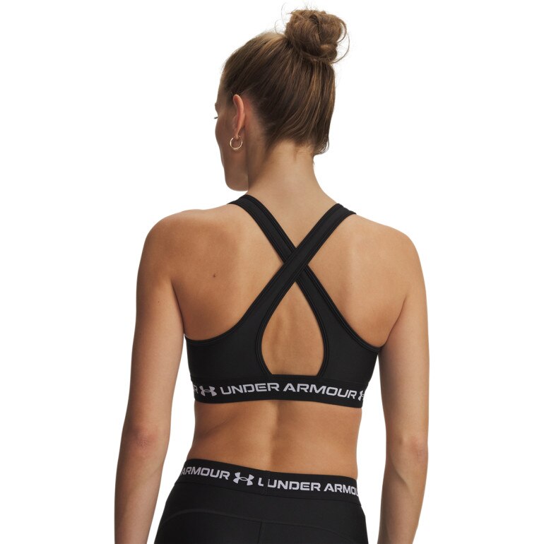 Biustonosz treningowy Under Armour Crossback Mid Bra - czarny