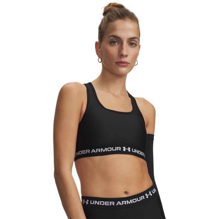 Biustonosz treningowy Under Armour Crossback Mid Bra - czarny
