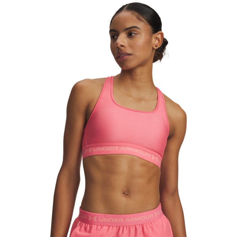 Biustonosz treningowy Under Armour Crossback Mid Bra - różowy