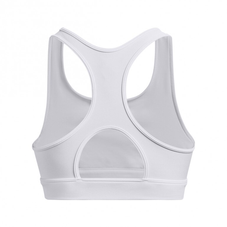 Biustonosz treningowy Under Armour UA HeatGear Mid Padless - biały 