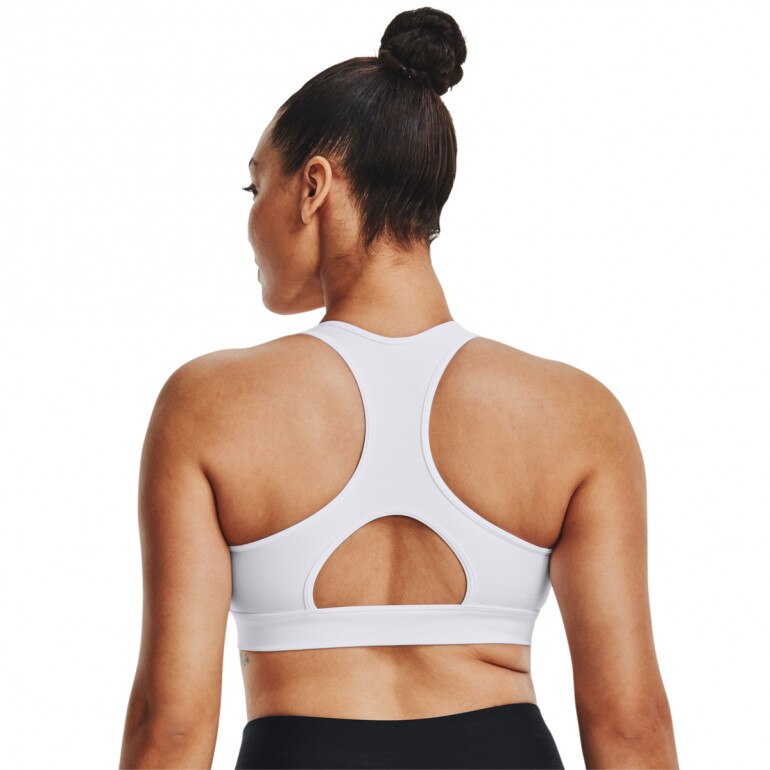 Biustonosz treningowy Under Armour UA HeatGear Mid Padless - biały 