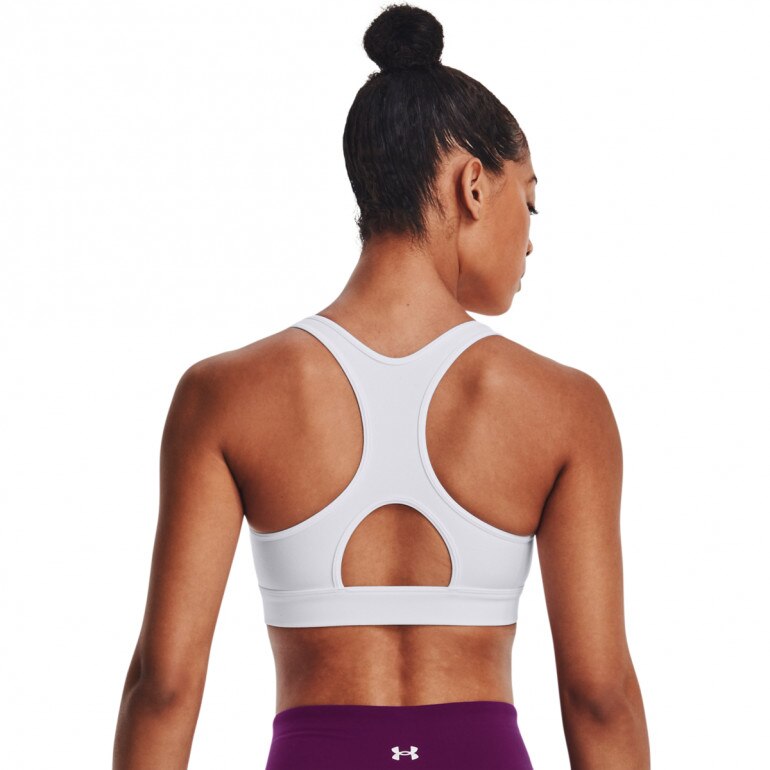 Biustonosz treningowy Under Armour UA HeatGear Mid Padless - biały 