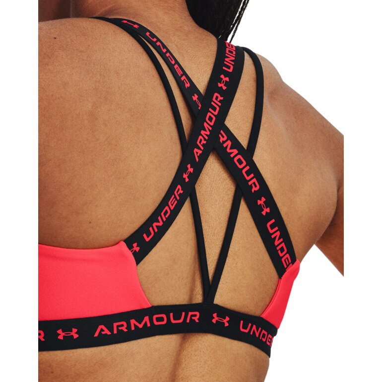 Biustonosz treningowy Under Armour UA Crossback Low - koralowy