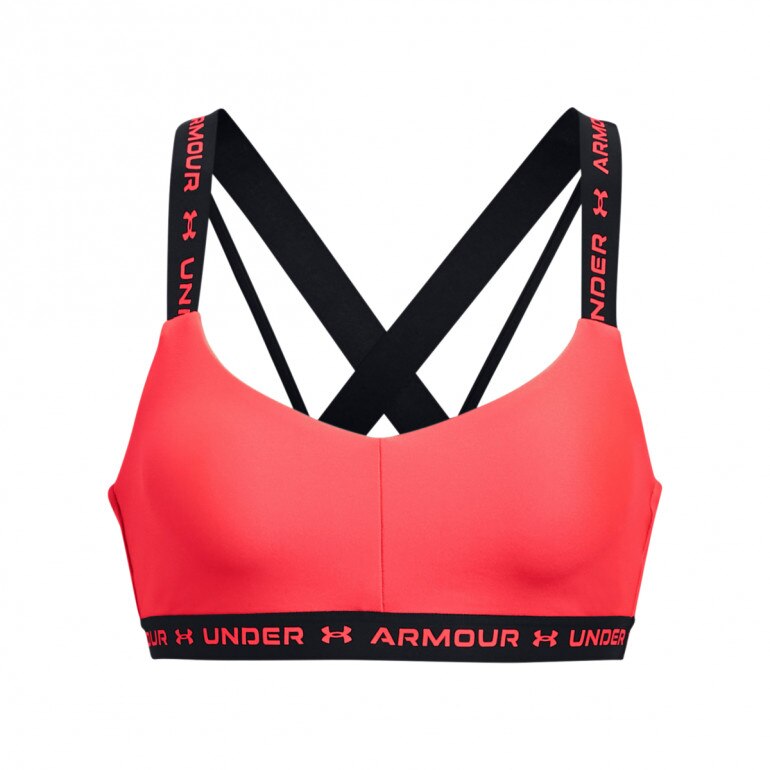 Biustonosz treningowy Under Armour UA Crossback Low - koralowy