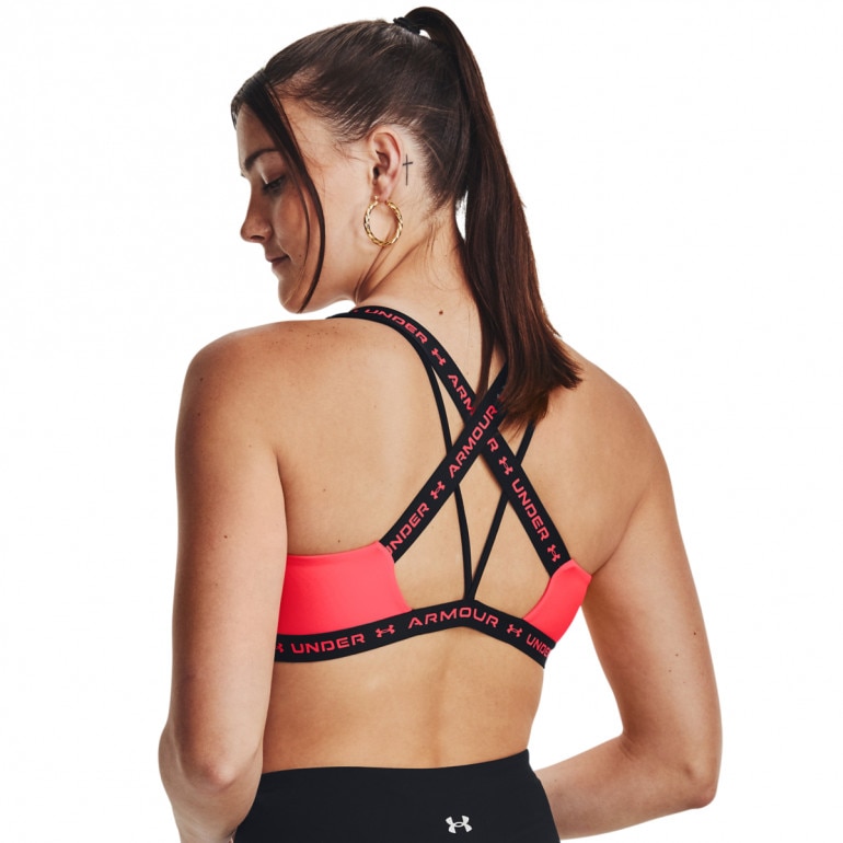 Biustonosz treningowy Under Armour UA Crossback Low - koralowy