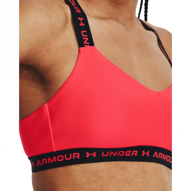 Biustonosz treningowy Under Armour UA Crossback Low - koralowy