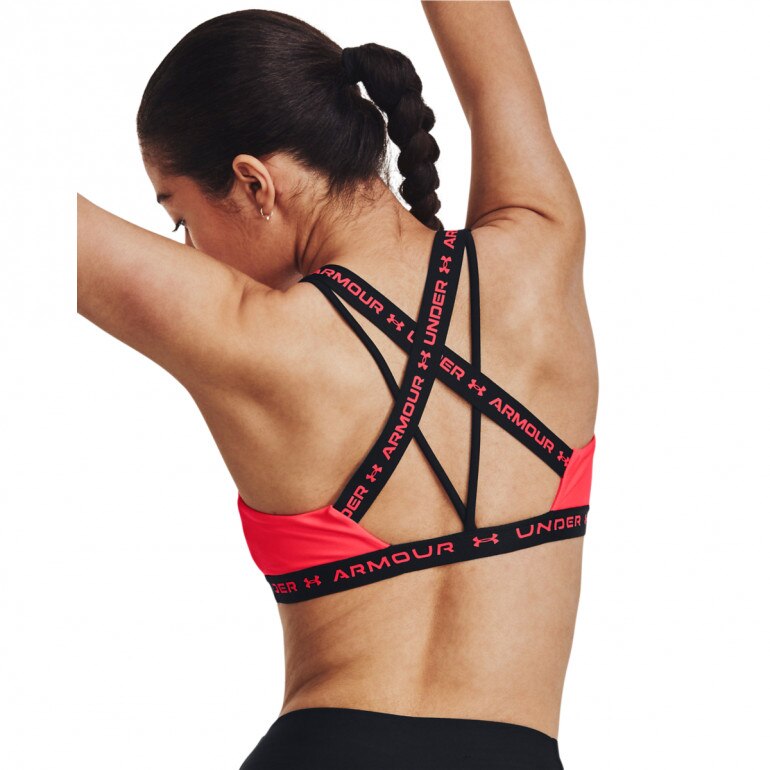 Biustonosz treningowy Under Armour UA Crossback Low - koralowy