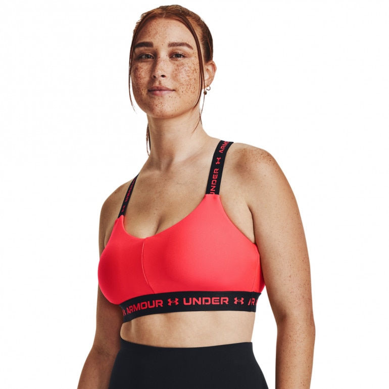 Biustonosz treningowy Under Armour UA Crossback Low - koralowy