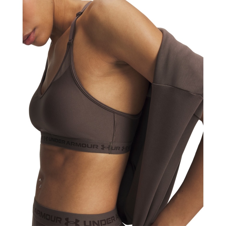Biustonosz treningowy Under Armour UA Crossback Low Bra - brązowy