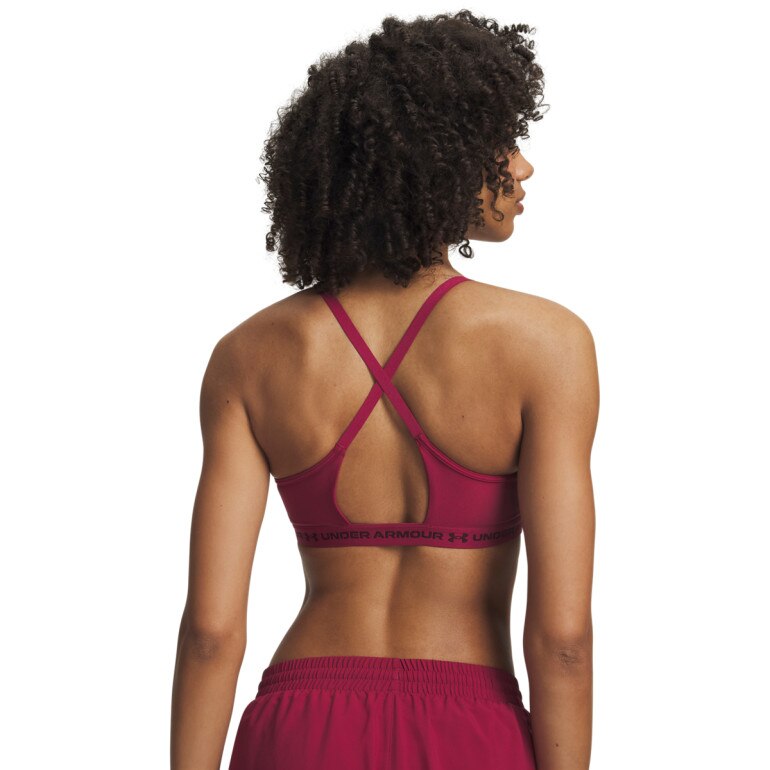 Biustonosz treningowy Under Armour UA Crossback Low Bra - burgundowy
