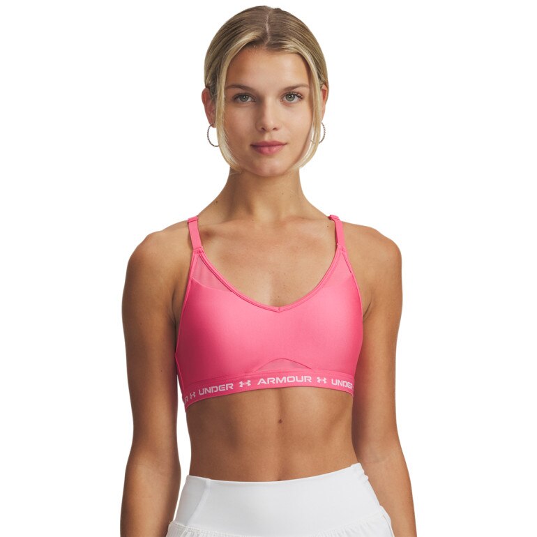Biustonosz treningowy Under Armour UA Crossback Low Bra - różowy