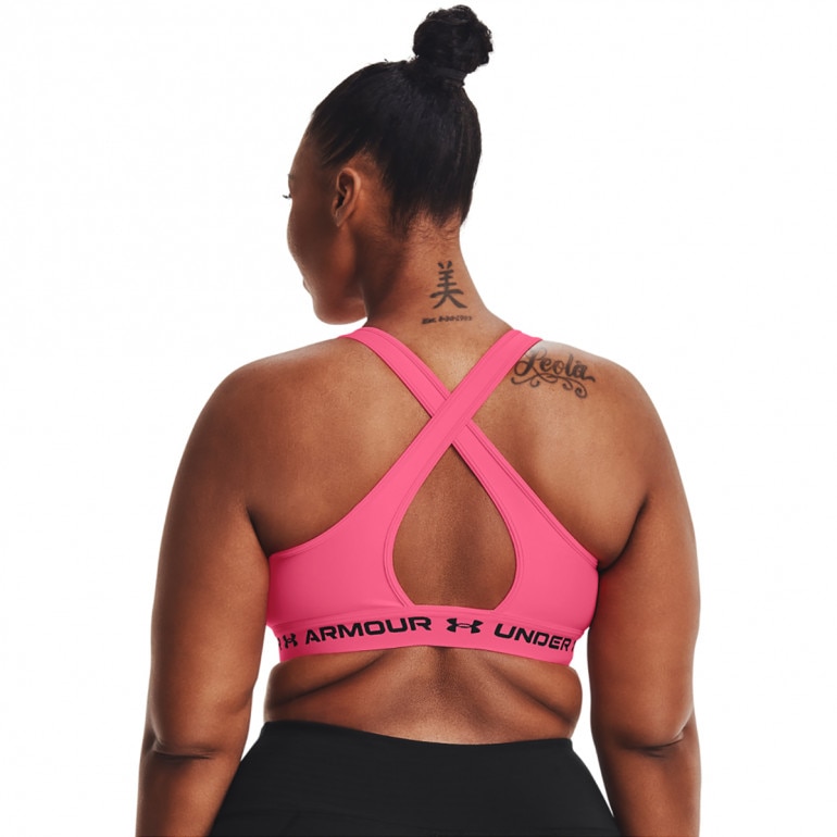 Biustonosz treningowy UNDER ARMOUR UA Crossback Mid Bra - różowy