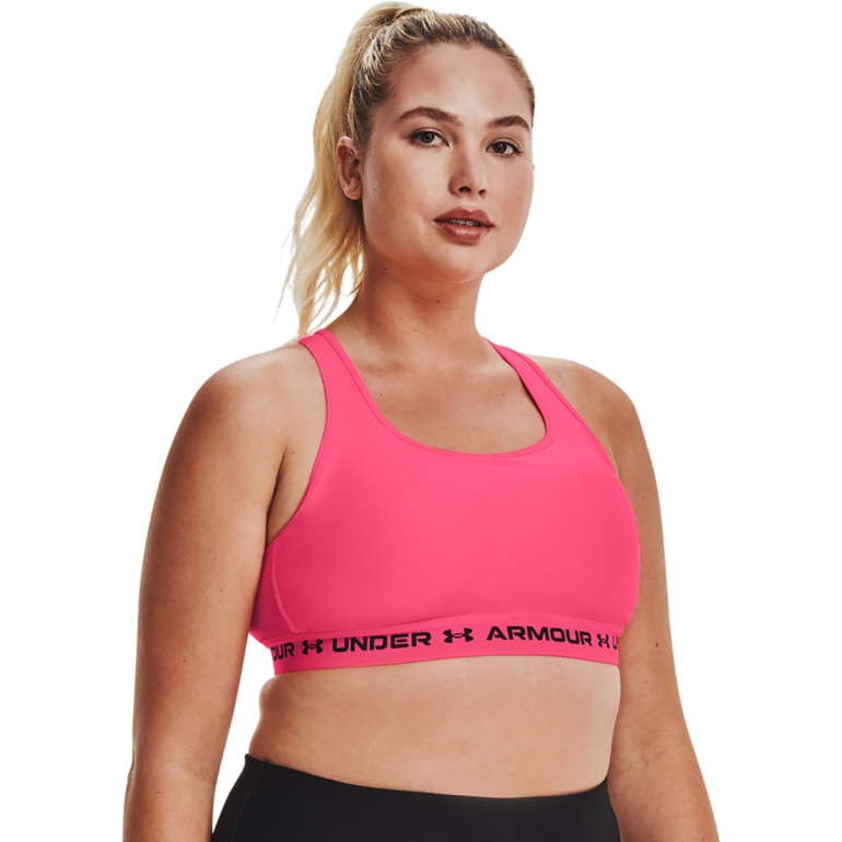 Biustonosz treningowy UNDER ARMOUR UA Crossback Mid Bra - różowy