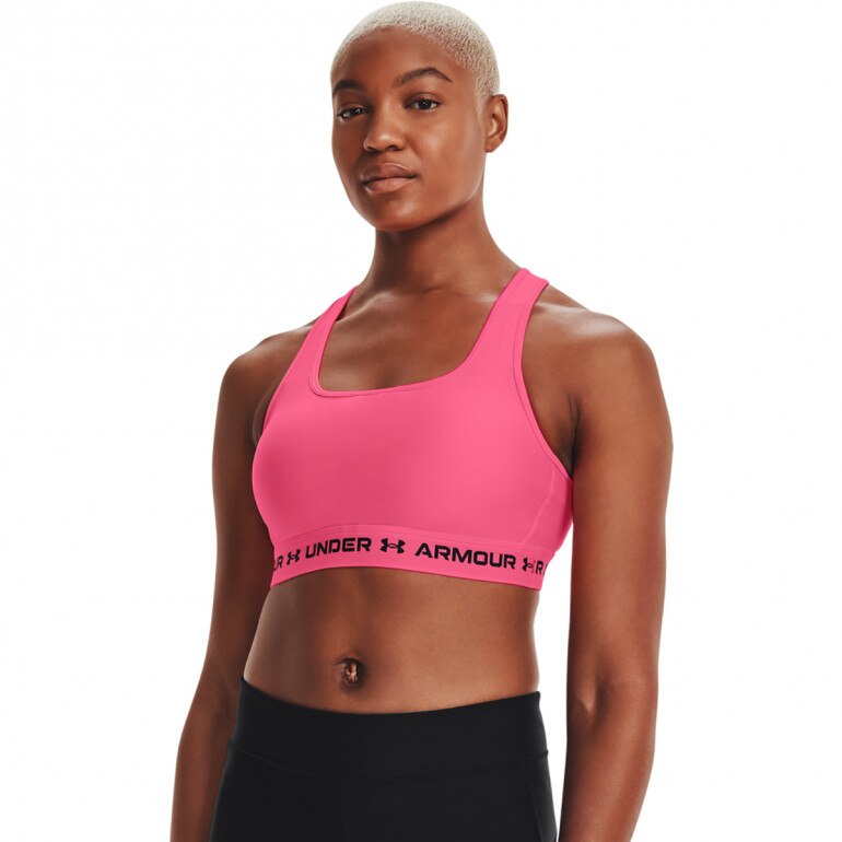 Biustonosz treningowy UNDER ARMOUR UA Crossback Mid Bra - różowy