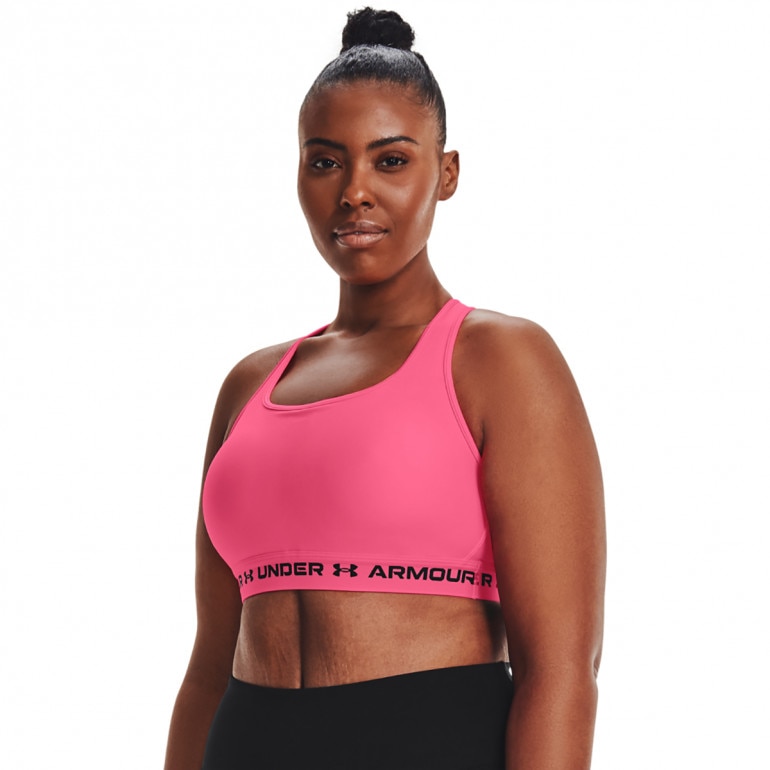 Biustonosz treningowy UNDER ARMOUR UA Crossback Mid Bra - różowy