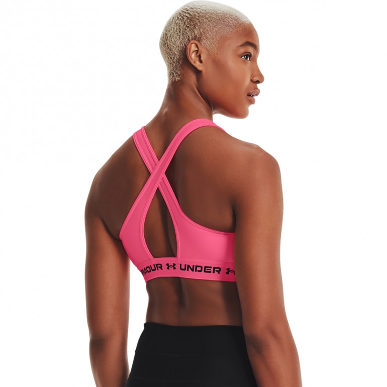 Biustonosz treningowy UNDER ARMOUR UA Crossback Mid Bra - różowy