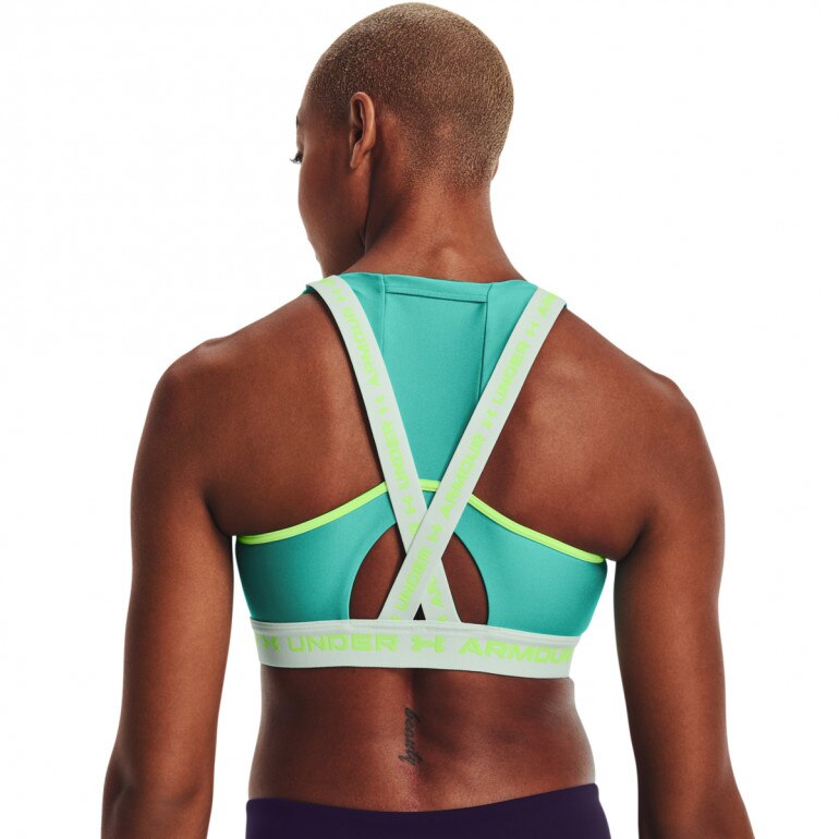 Biustonosz treningowy UNDER ARMOUR UA Crossback Mid Bra Pkt - zielony