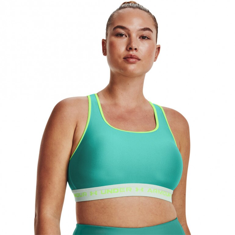 Biustonosz treningowy UNDER ARMOUR UA Crossback Mid Bra Pkt - zielony