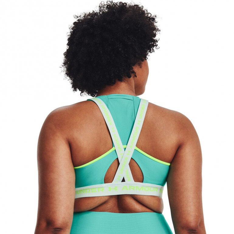 Biustonosz treningowy UNDER ARMOUR UA Crossback Mid Bra Pkt - zielony
