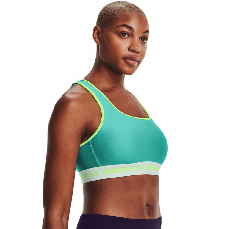 Biustonosz treningowy UNDER ARMOUR UA Crossback Mid Bra Pkt - zielony