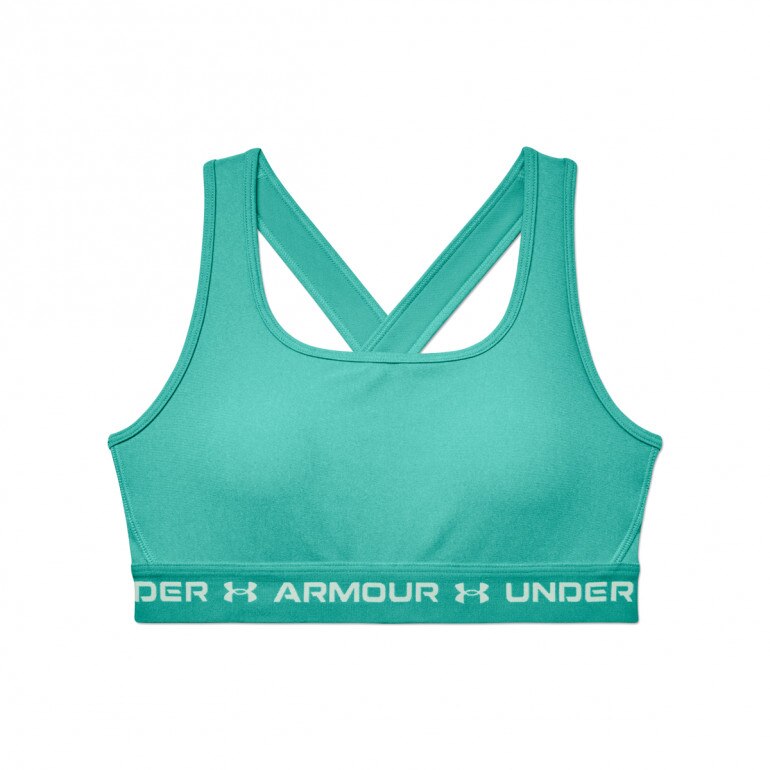 Biustonosz treningowy UNDER ARMOUR UA CROSSBACK MID HEATHER BRA - zielony