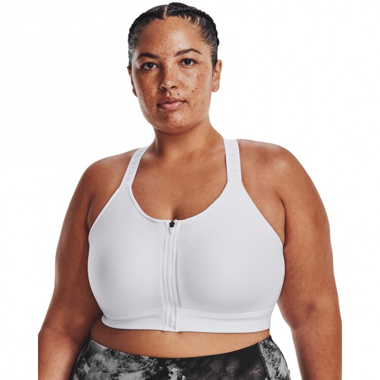 Biustonosz treningowy UNDER ARMOUR UA Infinity High Bra Zip - biały