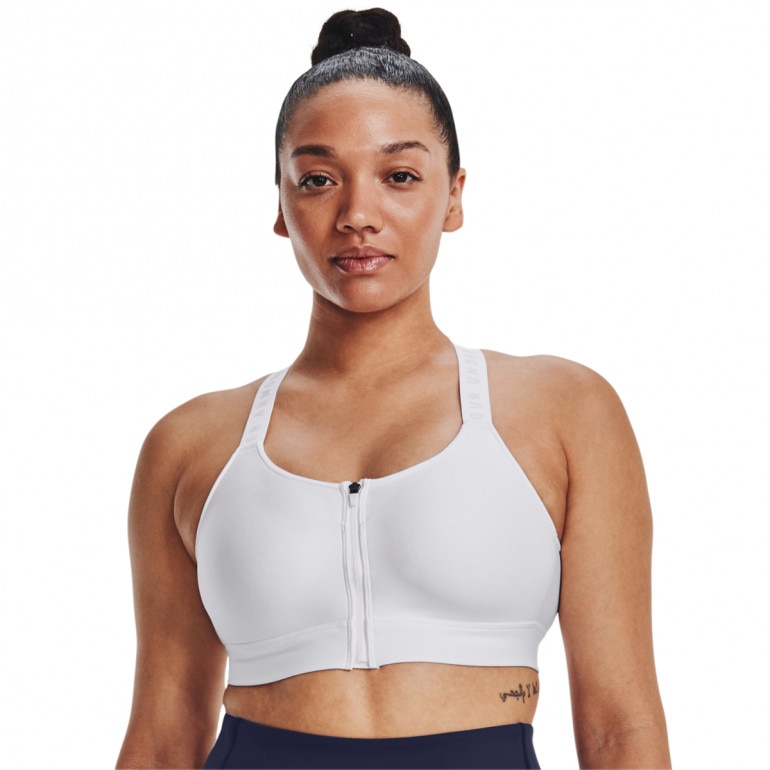 Biustonosz treningowy UNDER ARMOUR UA Infinity High Bra Zip - biały