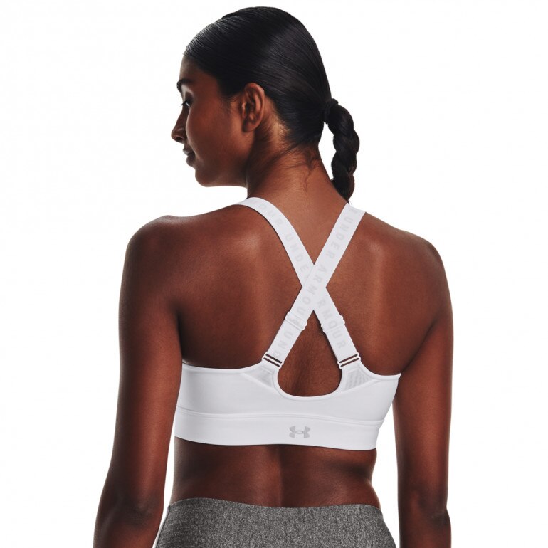 Biustonosz treningowy UNDER ARMOUR UA Infinity High Bra Zip - biały