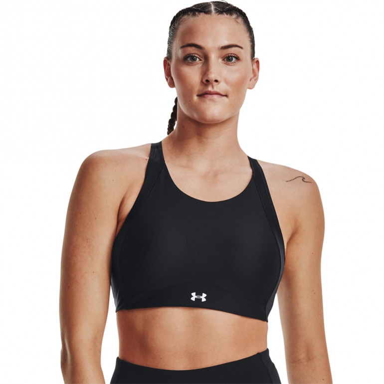 Biustonosz treningowy UNDER ARMOUR UA Infinity Mid High Neck Shine - czarny