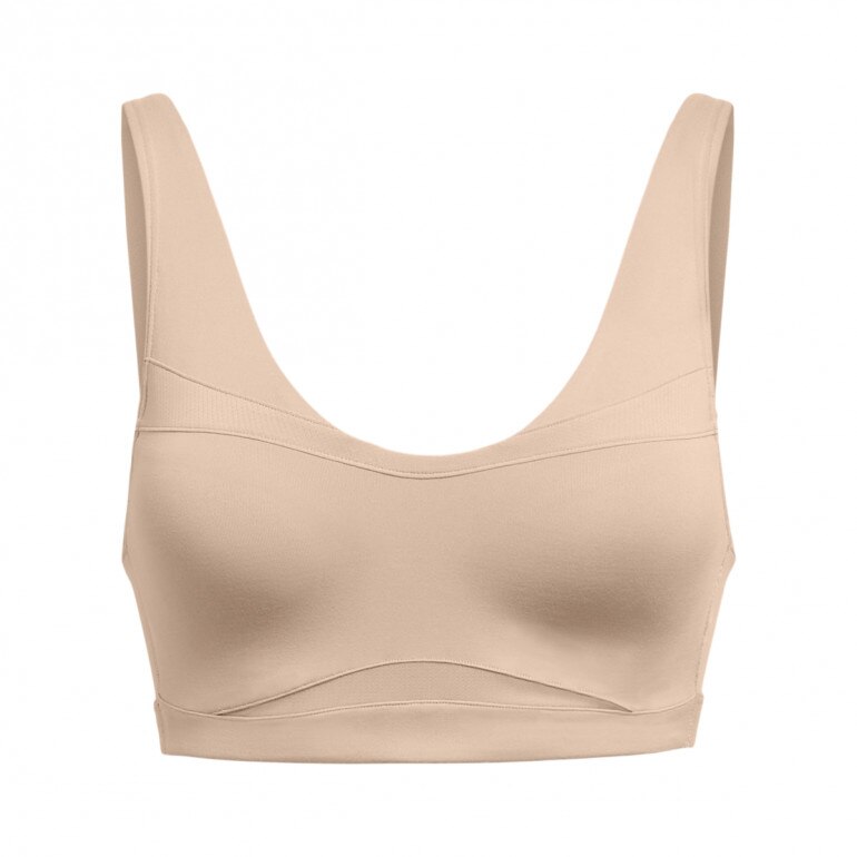 Biustonosz treningowy Under Armour UA SmartForm Evolution Mid - beżowy