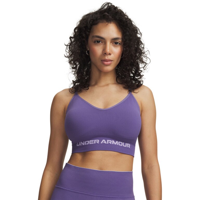 Biustonosz treningowy Under Armour Vanish Seamless Low Bra - fioletowy