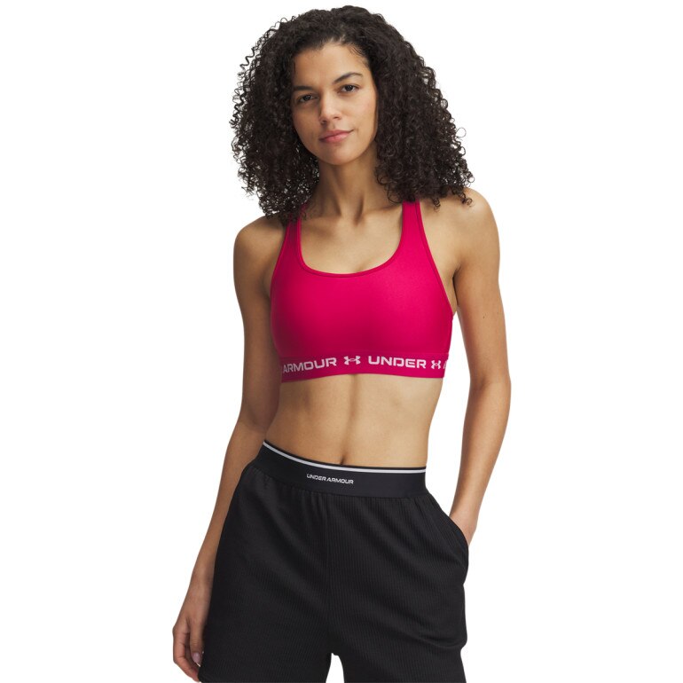 Biustonosz treningowy Under Armour Crossback Mid Bra - różowy