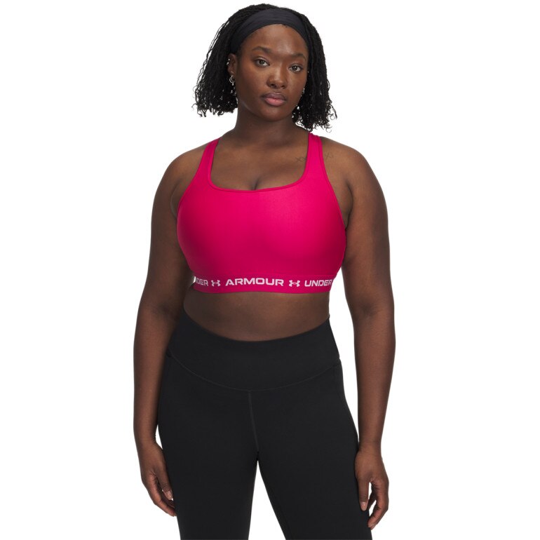 Biustonosz treningowy Under Armour Crossback Mid Bra - różowy